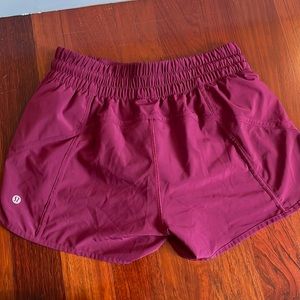 Lululemon Burgundy? Built in underwear athletic shorts